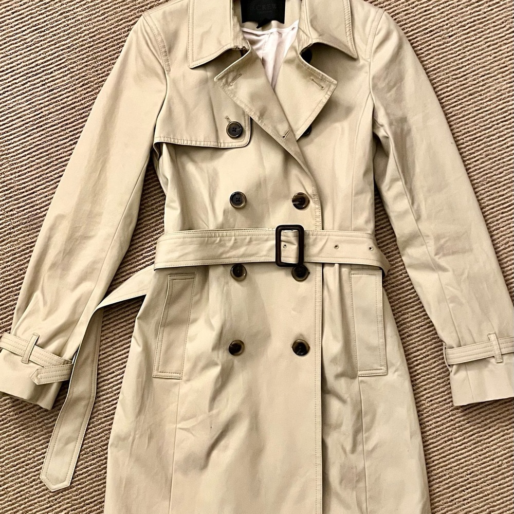 J Crew Tan Trench Coat with Belt